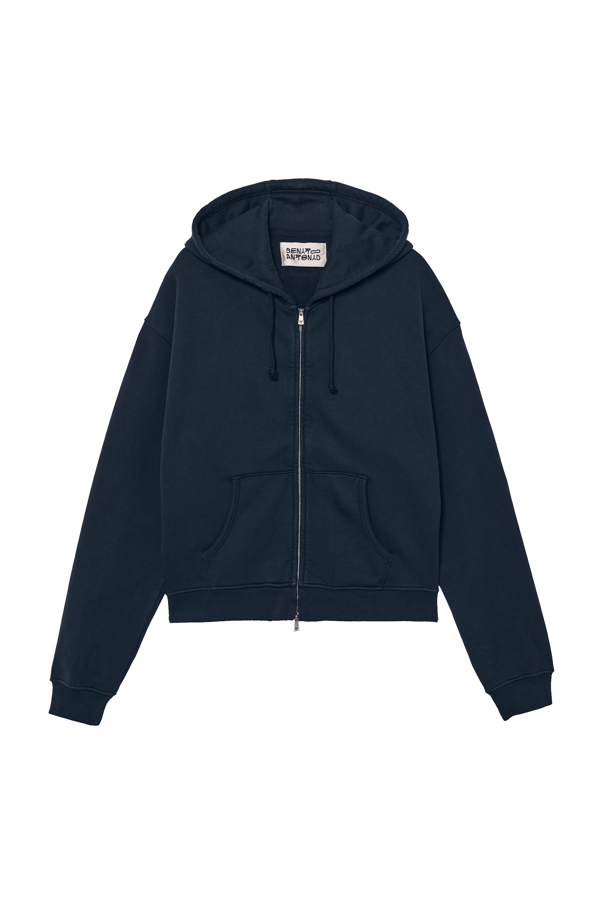 CROPPED FIT ZIPPER HOODIE SWEATSHIRT